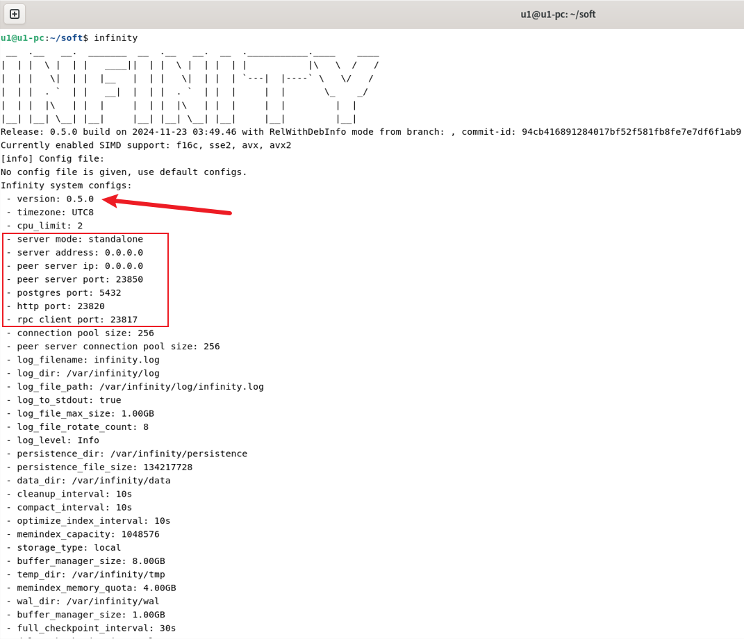 infinity 检查是否安装成功